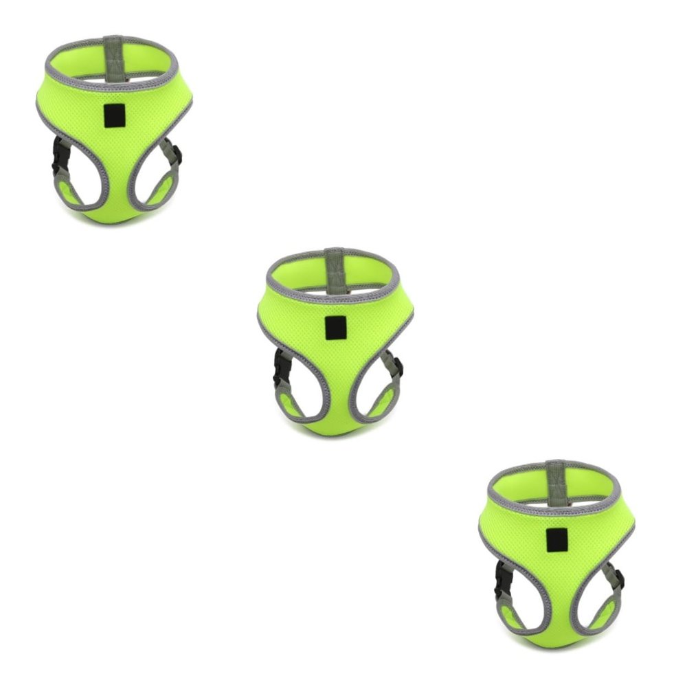 Kisangel 3-Piece Adjustable Fluorescent Pet Harness Set with Leash for Cats and Dogs