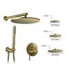 10-Inch PE Shower System, Brushed Gold Brass Set with Hand Shower view 4