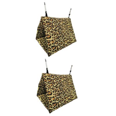 BESPORTBLE 2-Piece Hanging Canvas Hammock for Small Animals, Birds and Rodents, Random Color and Style