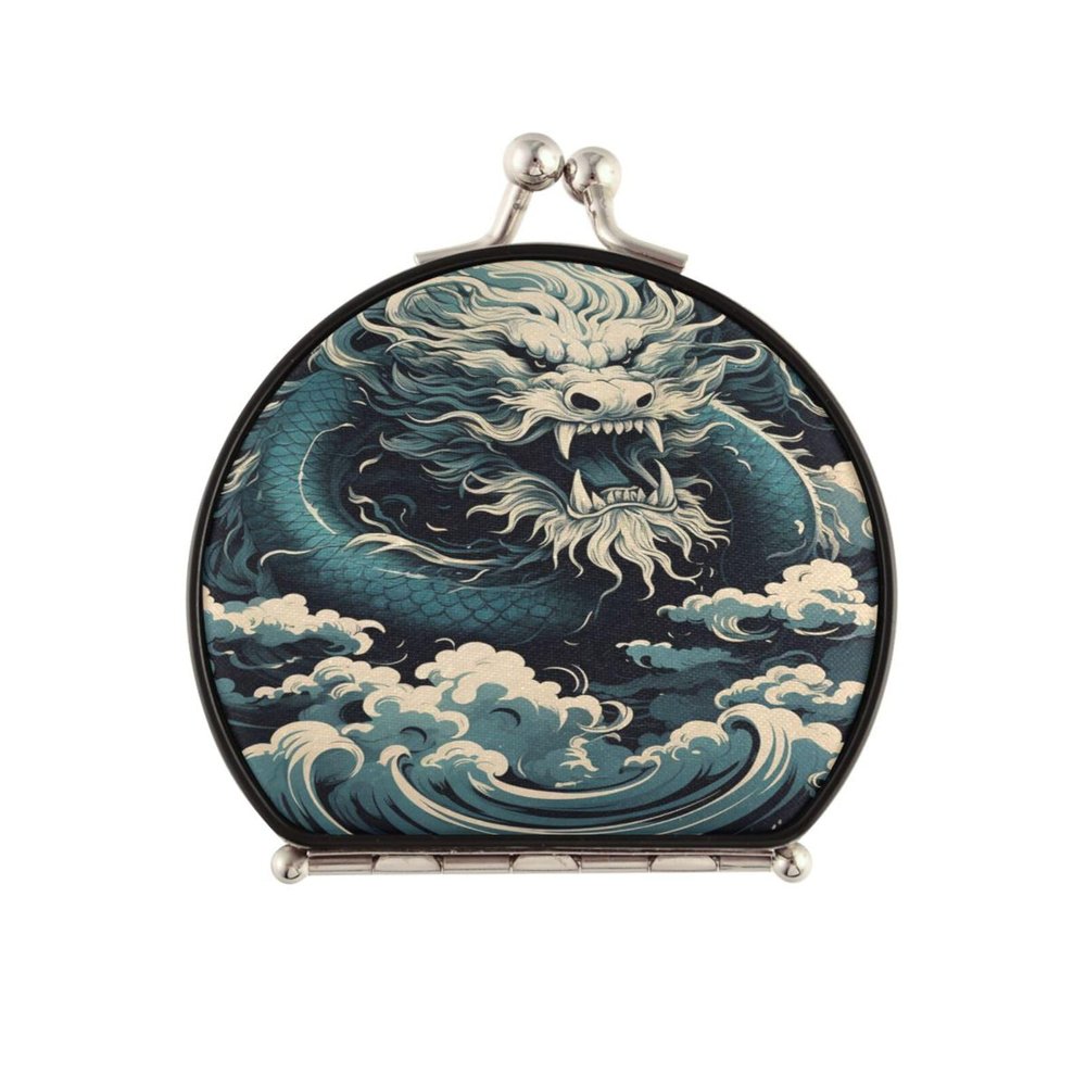 NYYYTTTEU Abstract Dragon Art Makeup Compact Mirror for Handbags, Foldable Travel Mirror