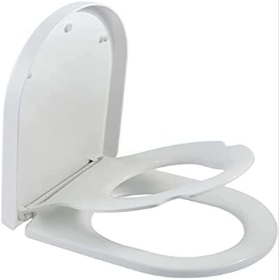 Family Toilet Seat with Integrated Child Seat, D-Shaped Soft-Close Lid