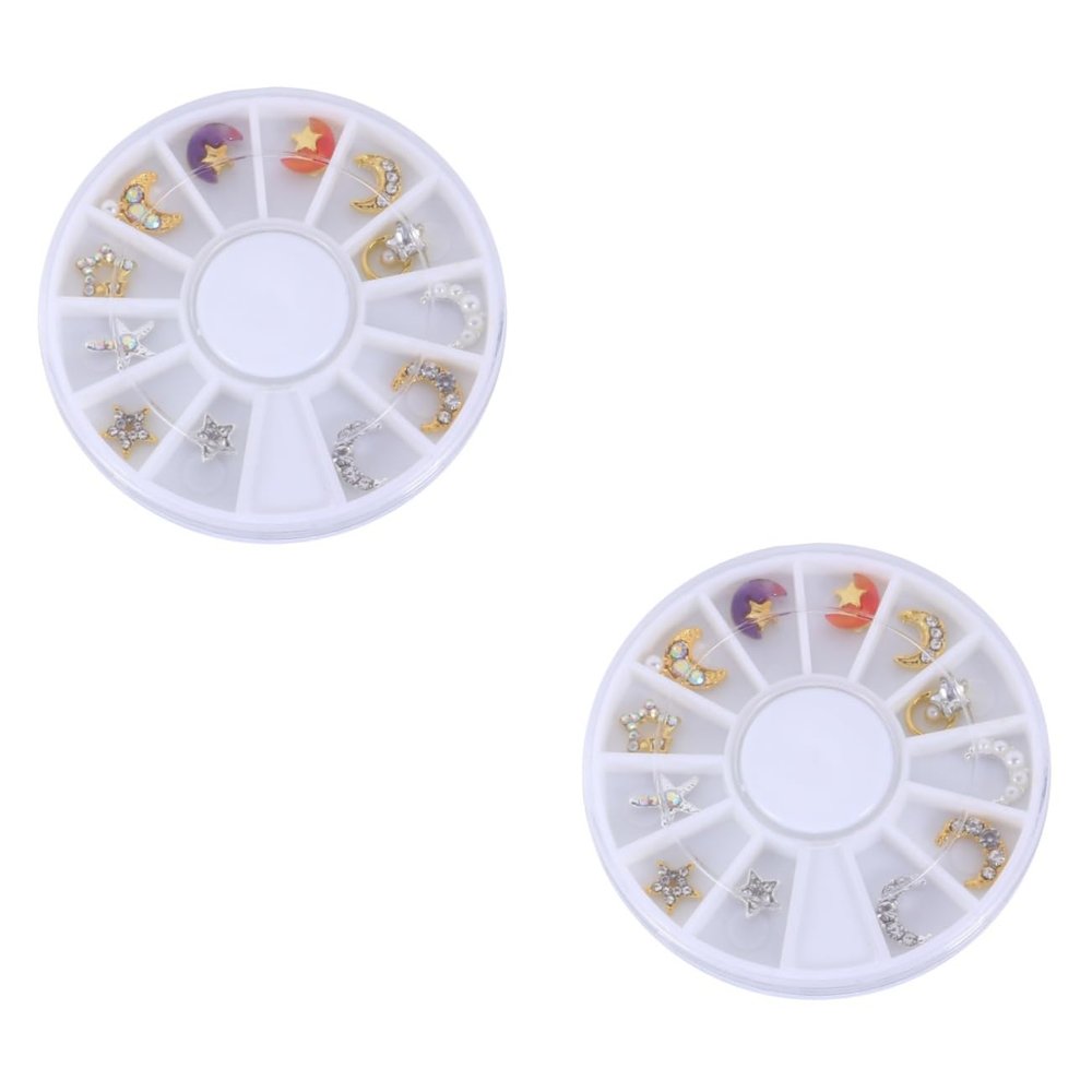minkissy 24-Piece Nail Art Rhinestone Set with Storage Box