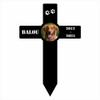 INDIGOS UG Dog Grave Decoration, 90 cm Cross, Weather-Resistant Memorial Stake, Custom Text and Date view 1