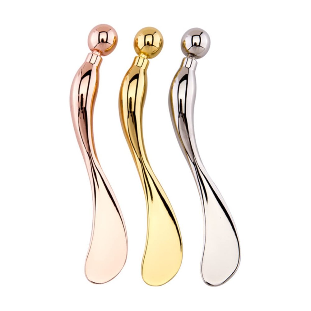 TOVINANNA Silver Zinc Alloy Eye Massage Spoon for Gentle Eye Massage and Eye Cream Application, Reusable