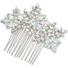 Elegant Bridal Crystal Alloy Hair Comb, Silver view 1