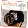 Elegant Bridal Crystal Alloy Hair Comb, Silver view 2