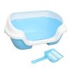 INOOMP Easy-Clean Semi-Enclosed Plastic Cat Litter Box with Splash Guard, Medium view 1