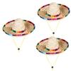 Supvox 3-Piece Breathable Straw Sun Hats for Pets with Adjustable Drawstring, Beige view 1