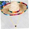 Supvox 3-Piece Breathable Straw Sun Hats for Pets with Adjustable Drawstring, Beige view 2
