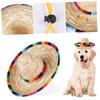 Supvox 3-Piece Breathable Straw Sun Hats for Pets with Adjustable Drawstring, Beige view 4