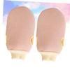 Healeved 4-Piece Exfoliating Bath Gloves, Light Pink view 3