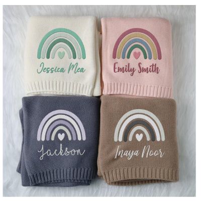 WOMB Personalized Baby Blanket with Name (A3, 80 × 100 cm)