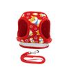 Red Cartoon Dog Harness with Leash and Comfortable Chest Strap view 1