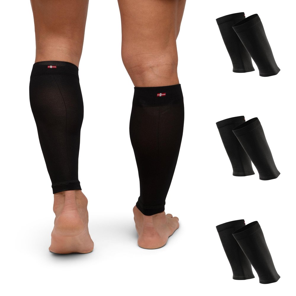 DANISH ENDURANCE Calf Compression Sleeves, 21–26 mmHg, 1 & 3 Pairs, Black, M