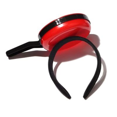 Funny Frying Pan Headband, Cute Realistic Headwear for Face Washing and Makeup (Red)