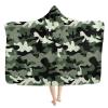 fifbird Hooded Camouflage Blanket, Military Green, Plush Fleece, 152.4 x 127 cm view 1
