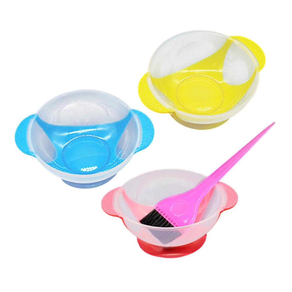 FRCOLOR Hair Dye Mixing Bowl and Brush Set with Suction Cup