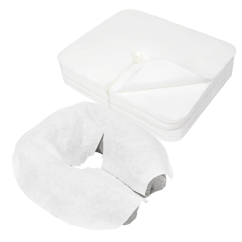 BREENHILL Disposable Face Cradle Covers, 100 Count, Ultra-Soft, Luxurious, Non-Adhesive Massage Face Covers