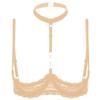 Hansber Women's Lace Open-Bust Push-Up Bra, Halter Neck, XXL view 1