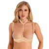 Hansber Women's Lace Open-Bust Push-Up Bra, Halter Neck, XXL view 2