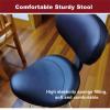 Swivel Saddle Stool with Footrest, Split Seat and Backrest, Orange view 3