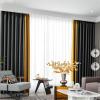 Gualiy Blackout Thermal Curtains, 2-Piece Set, Hook-Top, 52 x 63 in, Dark Gray and Yellow view 1
