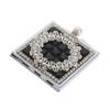 Foldable Double-Sided Metal Compact Mirror with Pearl Charm view 1