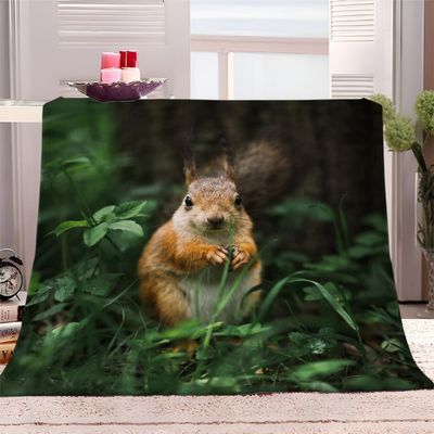 Squirrel Sherpa Fleece Blanket 220 x 240 cm