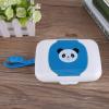 Portable Baby Wipe Dispenser, Durable Silicone-PP Wipe Case for Strollers (Blue Panda) view 3