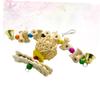 BESPORTBLE Wooden Bird Swing with Rattan Ball Ring and Bell view 2