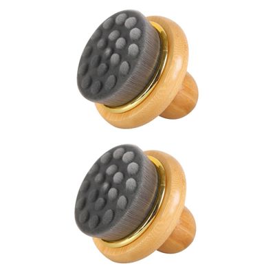 Healeved 2-Piece Ergonomic Bath Brushes with Wooden Handles