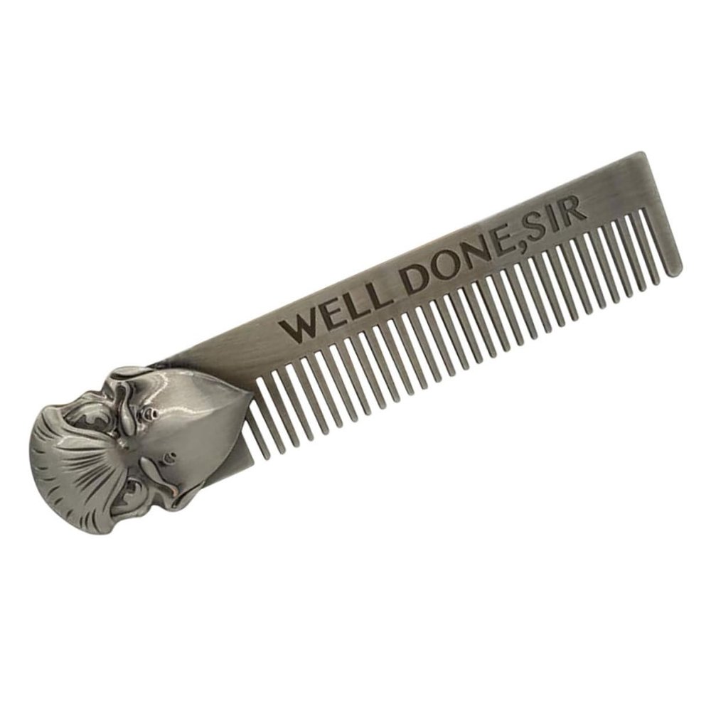 VINTORKY Premium Stainless Steel Fine-Tooth Hair Comb for Beard and Haircuts