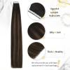Human Hair Balayage Tape-In Extensions, Dark Brown Ombre, 14–24 in view 2