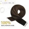 Human Hair Balayage Tape-In Extensions, Dark Brown Ombre, 14–24 in view 4