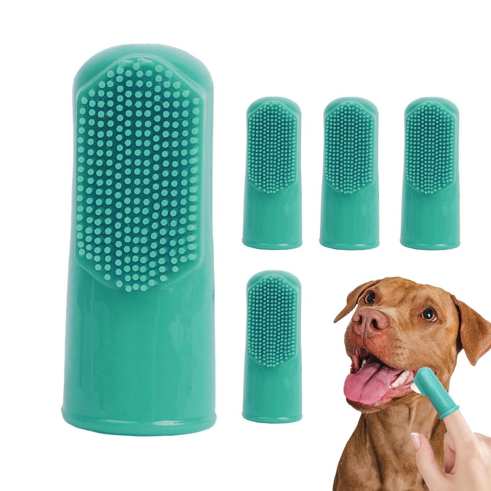 Dog Finger Toothbrush, Silicone Pet Finger Brush