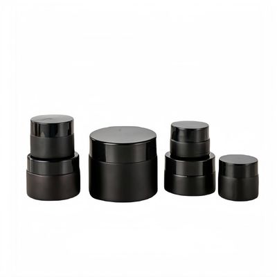 Black Glass Cosmetic Jars with Lids and Inner Liners, 5/10/15/20/30/60 g, 6-Pack