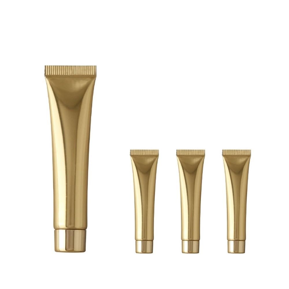 Aspire 4-Pack 0.34 oz/10 mL Empty Plastic Soft Squeeze Tubes with Twist Caps, Gold