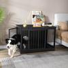 Hzuaneri Dog Crate Furniture, 100 cm Dog Crate, 2 Doors, Black view 3