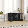 Hzuaneri Dog Crate Furniture, 100 cm Dog Crate, 2 Doors, Black view 4