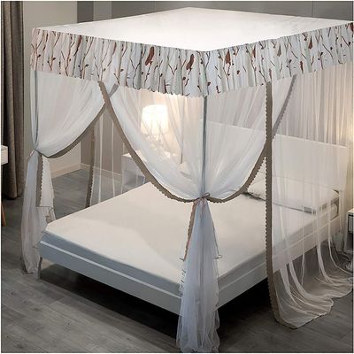 GLMGBP Princess Canopy Mosquito Net for Girls' Beds, 3 Openings, Lace, 150 x 200 cm