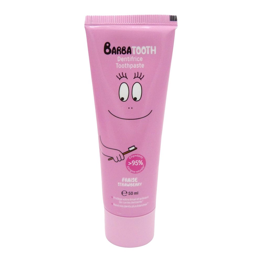 Barbapapa 2-Pack Take Care Strawberry Toothpaste (2 x 50 ml) - Children's Toothpaste - Whitening Toothpaste - Flavored Toothpaste
