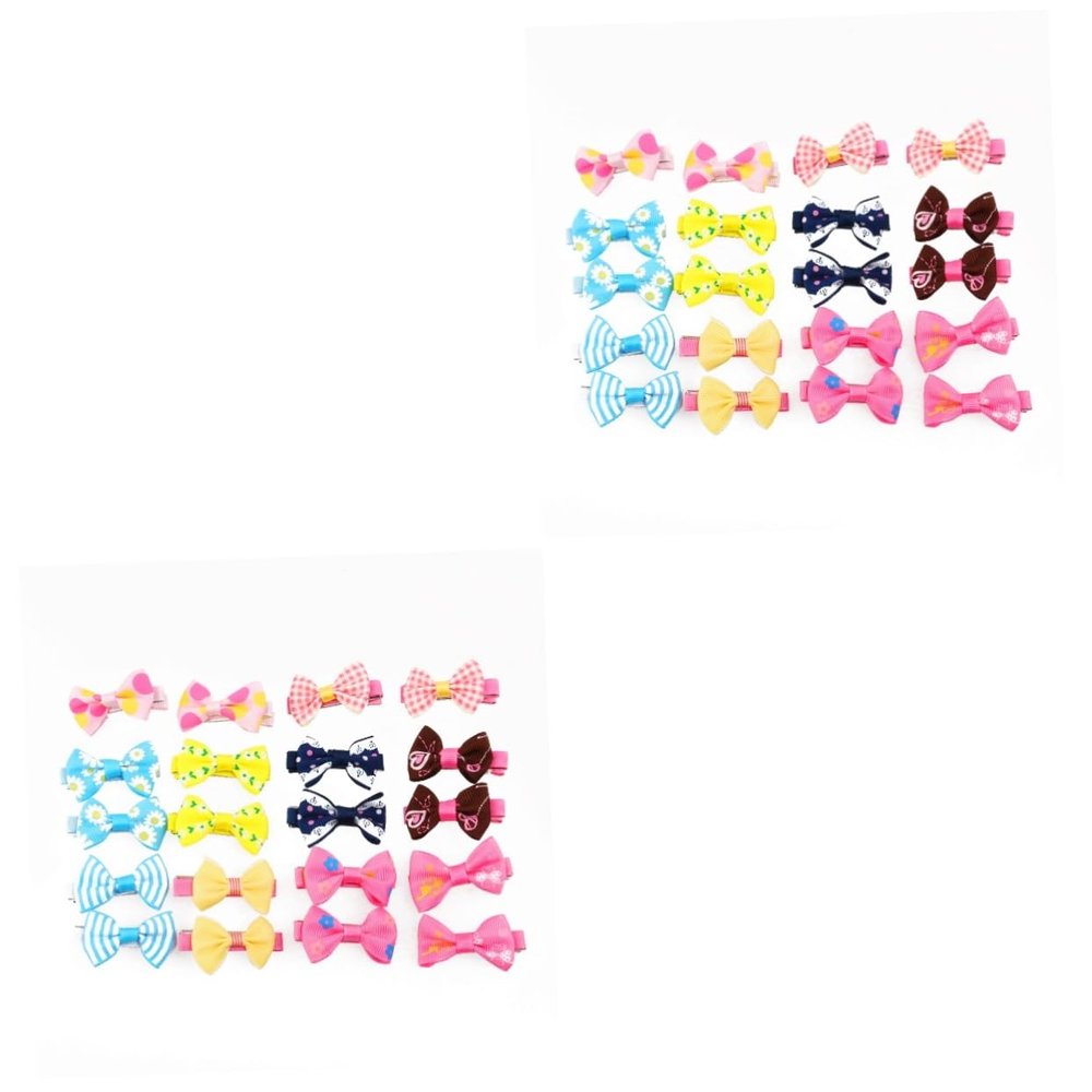 Kisangel 2-Piece Pet Hair Clips with Bows, Random Designs for Dogs and Cats