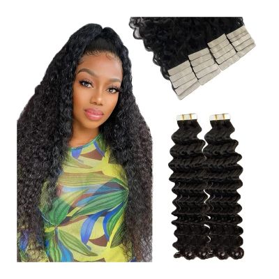 Curly Remy Human Hair Tape-In Extensions
