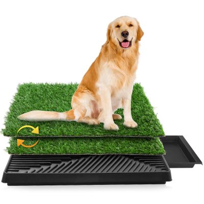 63 x 50 cm Large Dog Toilet, Puppy Toilet, Two-Piece Grass