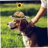 Adjustable Straw Hat with Sunflower Design for Pets view 4