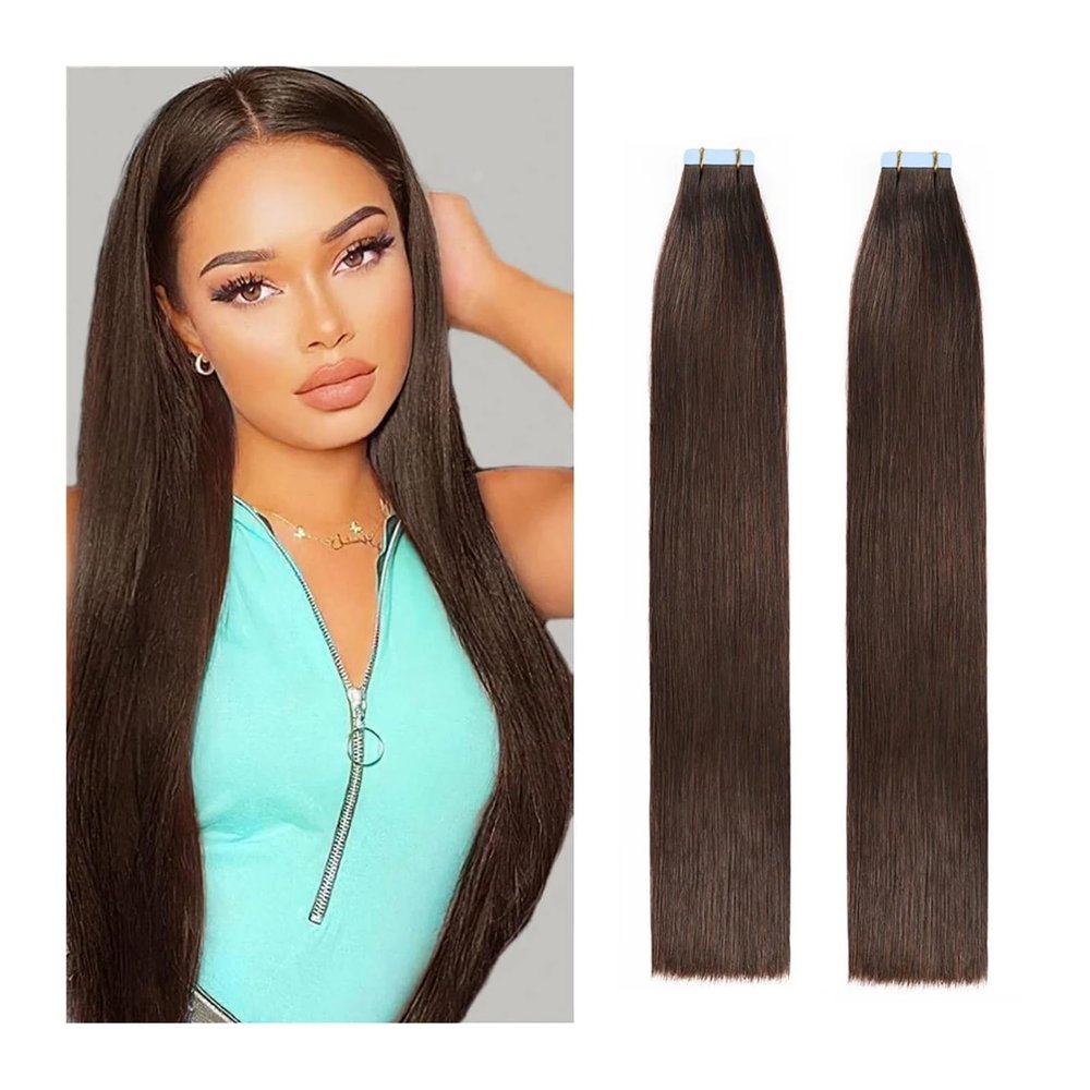 Darkest Brown #2 Tape-In Remy Human Hair Extensions