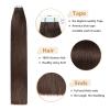 Darkest Brown #2 Tape-In Remy Human Hair Extensions view 3