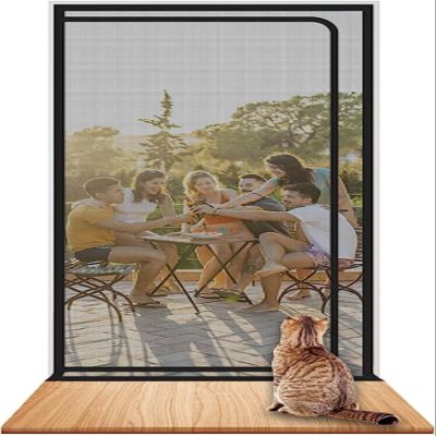DTREEL Self-Adhesive Screen Door for Balcony, Living Room or Bedroom, 85x200 cm, Zippered Pet-Friendly Mesh Curtain, Black, 95x200 cm