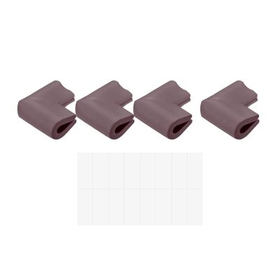QUARKZMAN Corner Guards, 24-Pack U-Shaped Foam Safety Bumpers with Self-Adhesive Tape for Furniture and Table Edges, 55 x 35 x 8 mm, Brown