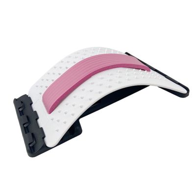DUnLap Back Stretcher and Massage Device, White-Pink